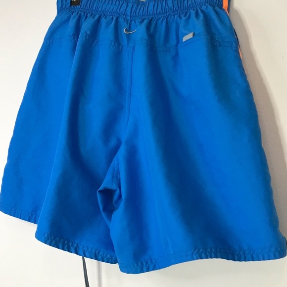 Nike Men's Blue and Orange Athletic Swim Trunks Board Shorts Beach Vacation Lg - Picture 7 of 11